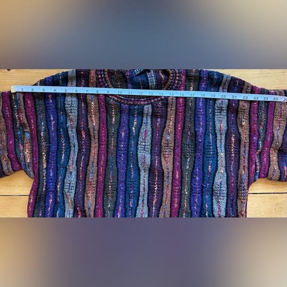 Tosani Multi coloured "Coogi" style 3d Knit sweater, Mens Small - Picture 5 of 7